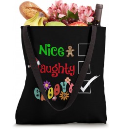 Nice Naughty Groovy Funny Christmas Pyjama Pjs Hippie Flower Tote Bag $10.53 Totes