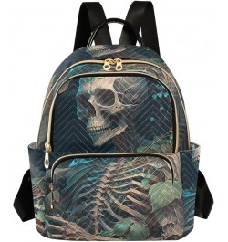 Women's Small Fashion Backpack Forest Skeleton Print Ladies Travel Daypack Aesthetic Shoulder Bag 11.4×6.1×14.1 IN $16.31 Bac...