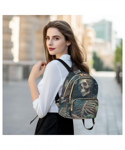 Women's Small Fashion Backpack Forest Skeleton Print Ladies Travel Daypack Aesthetic Shoulder Bag 11.4×6.1×14.1 IN $16.31 Bac...