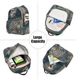 Women's Small Fashion Backpack Forest Skeleton Print Ladies Travel Daypack Aesthetic Shoulder Bag 11.4×6.1×14.1 IN $16.31 Bac...