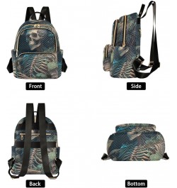 Women's Small Fashion Backpack Forest Skeleton Print Ladies Travel Daypack Aesthetic Shoulder Bag 11.4×6.1×14.1 IN $16.31 Bac...