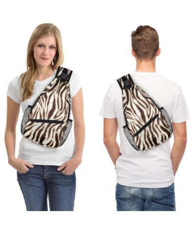 Zebra Animal Skins Sling Bag for Women Crossbody Backpack Purse Shoulder Casual Daypack Cross Body Bags for Travel Cycling Hi...