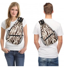 Zebra Animal Skins Sling Bag for Women Crossbody Backpack Purse Shoulder Casual Daypack Cross Body Bags for Travel Cycling Hi...