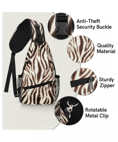 Zebra Animal Skins Sling Bag for Women Crossbody Backpack Purse Shoulder Casual Daypack Cross Body Bags for Travel Cycling Hi...