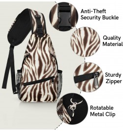 Zebra Animal Skins Sling Bag for Women Crossbody Backpack Purse Shoulder Casual Daypack Cross Body Bags for Travel Cycling Hi...