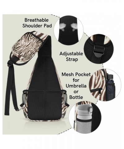 Zebra Animal Skins Sling Bag for Women Crossbody Backpack Purse Shoulder Casual Daypack Cross Body Bags for Travel Cycling Hi...