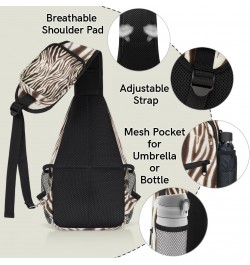 Zebra Animal Skins Sling Bag for Women Crossbody Backpack Purse Shoulder Casual Daypack Cross Body Bags for Travel Cycling Hi...