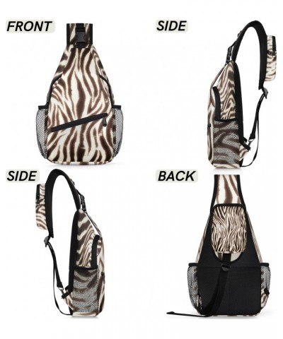 Zebra Animal Skins Sling Bag for Women Crossbody Backpack Purse Shoulder Casual Daypack Cross Body Bags for Travel Cycling Hi...