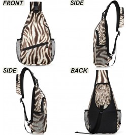 Zebra Animal Skins Sling Bag for Women Crossbody Backpack Purse Shoulder Casual Daypack Cross Body Bags for Travel Cycling Hi...