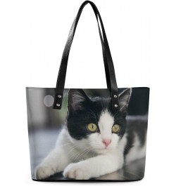 Womens Handbag Cat Leather Tote Bag Top Handle Satchel Bags For Lady $19.24 Totes