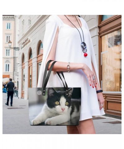 Womens Handbag Cat Leather Tote Bag Top Handle Satchel Bags For Lady $19.24 Totes