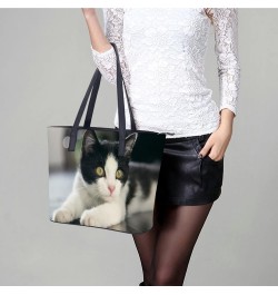 Womens Handbag Cat Leather Tote Bag Top Handle Satchel Bags For Lady $19.24 Totes