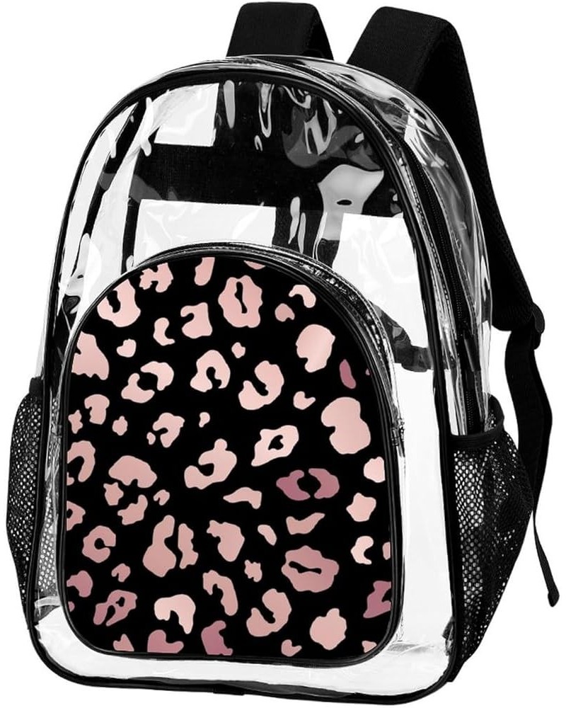 Clear Backpack Flamingo Black See Through Backpack Heavy Duty Clear Backpacks Transparent Bookbag for Work, College Pattern17...