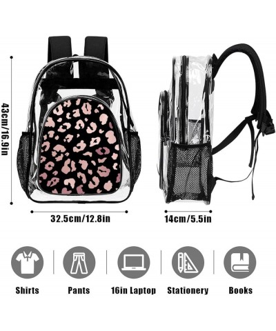 Clear Backpack Flamingo Black See Through Backpack Heavy Duty Clear Backpacks Transparent Bookbag for Work, College Pattern17...