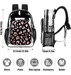 Clear Backpack Flamingo Black See Through Backpack Heavy Duty Clear Backpacks Transparent Bookbag for Work, College Pattern17...