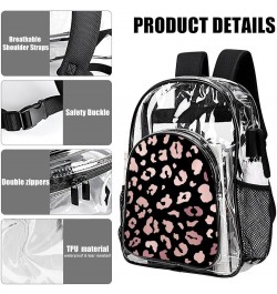 Clear Backpack Flamingo Black See Through Backpack Heavy Duty Clear Backpacks Transparent Bookbag for Work, College Pattern17...