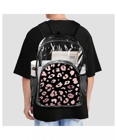 Clear Backpack Flamingo Black See Through Backpack Heavy Duty Clear Backpacks Transparent Bookbag for Work, College Pattern17...