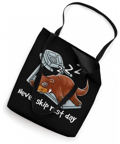 Never Skip Rest Day Gym Workout Cardio Fit Sleeping Otter Tote Bag $9.02 Totes