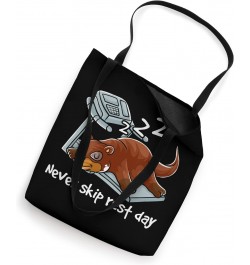 Never Skip Rest Day Gym Workout Cardio Fit Sleeping Otter Tote Bag $9.02 Totes