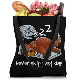 Never Skip Rest Day Gym Workout Cardio Fit Sleeping Otter Tote Bag $9.02 Totes