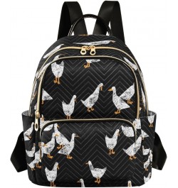 Duck Black Women Backpack Purse Ladies Fashion Shoulder Bag Daypack Travel Bag 7.5L Small $17.35 Backpacks