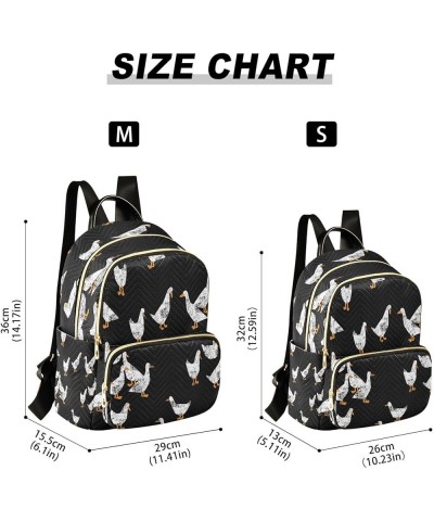 Duck Black Women Backpack Purse Ladies Fashion Shoulder Bag Daypack Travel Bag 7.5L Small $17.35 Backpacks