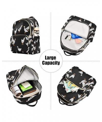 Duck Black Women Backpack Purse Ladies Fashion Shoulder Bag Daypack Travel Bag 7.5L Small $17.35 Backpacks