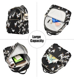 Duck Black Women Backpack Purse Ladies Fashion Shoulder Bag Daypack Travel Bag 7.5L Small $17.35 Backpacks