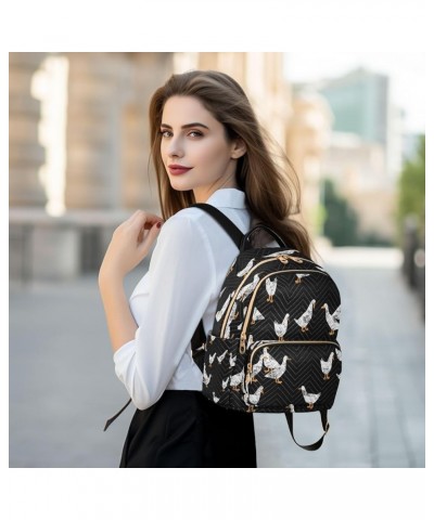 Duck Black Women Backpack Purse Ladies Fashion Shoulder Bag Daypack Travel Bag 7.5L Small $17.35 Backpacks