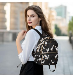 Duck Black Women Backpack Purse Ladies Fashion Shoulder Bag Daypack Travel Bag 7.5L Small $17.35 Backpacks