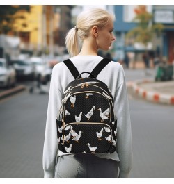 Duck Black Women Backpack Purse Ladies Fashion Shoulder Bag Daypack Travel Bag 7.5L Small $17.35 Backpacks