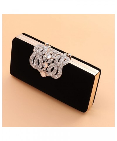 2pcsbag Handbag Clutch Dinner Banquet Ladies Party Diamond Rhinestone Bag Evening Wedding Black $18.76 Evening Bags