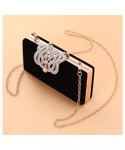 2pcsbag Handbag Clutch Dinner Banquet Ladies Party Diamond Rhinestone Bag Evening Wedding Black $18.76 Evening Bags