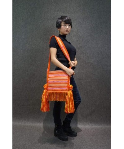 100% Handloom Woven Embroidery Fair Trade Urban Chic Tassel Fringe Tote Handbag Cross Body Shoulder Bag 101 V1 (29*25cm, Stra...