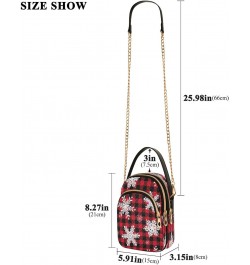 Crossbody Bags Crossbody Purse Chest Bag Christmas Snowflake Checkered Plaid for Women Trendy $13.91 Crossbody Bags