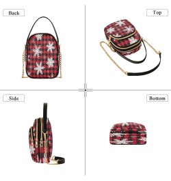 Crossbody Bags Crossbody Purse Chest Bag Christmas Snowflake Checkered Plaid for Women Trendy $13.91 Crossbody Bags