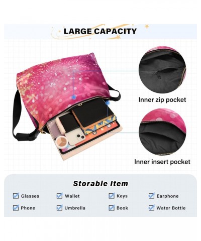 Crossbody Bag for Women Men Trendy Christmas Glitter Snowflake Leather Casual Hobo Shoulder Bags Purses with Adjustable Strap...