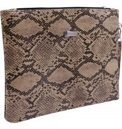 Womens' Oversized Clutch Bag Purse, Snake Skin Envelope Bag Evening Handbags with Strap, Wristlet Wallet Brown $9.61 Evening ...