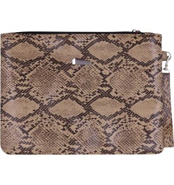 Womens' Oversized Clutch Bag Purse, Snake Skin Envelope Bag Evening Handbags with Strap, Wristlet Wallet Brown $9.61 Evening ...