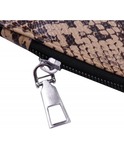 Womens' Oversized Clutch Bag Purse, Snake Skin Envelope Bag Evening Handbags with Strap, Wristlet Wallet Brown $9.61 Evening ...