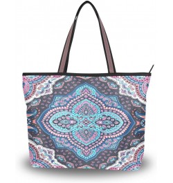 Woman Tote Bag Bohemian Mandala Aztec Shoulder Handbag for Work Travel Business Beach Shopping $11.89 Shoulder Bags