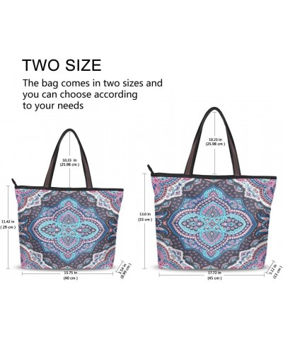 Woman Tote Bag Bohemian Mandala Aztec Shoulder Handbag for Work Travel Business Beach Shopping $11.89 Shoulder Bags