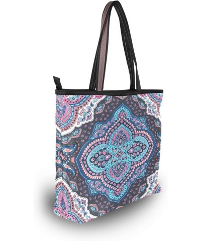 Woman Tote Bag Bohemian Mandala Aztec Shoulder Handbag for Work Travel Business Beach Shopping $11.89 Shoulder Bags