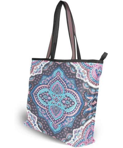 Woman Tote Bag Bohemian Mandala Aztec Shoulder Handbag for Work Travel Business Beach Shopping $11.89 Shoulder Bags