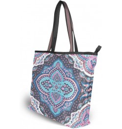 Woman Tote Bag Bohemian Mandala Aztec Shoulder Handbag for Work Travel Business Beach Shopping $11.89 Shoulder Bags