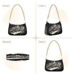 Shoulder Bags for Women Music Notes Piano Hobo Tote Handbag Small Clutch Purse with Zipper Closure Multi11 $16.11 Shoulder Bags