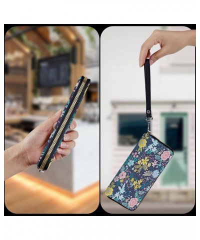 Wristlet Wallet for Women Teen Girls RFID Blocking Credit Card Holder with Removable Wristlet, Leather Phone Wallet Clutch La...