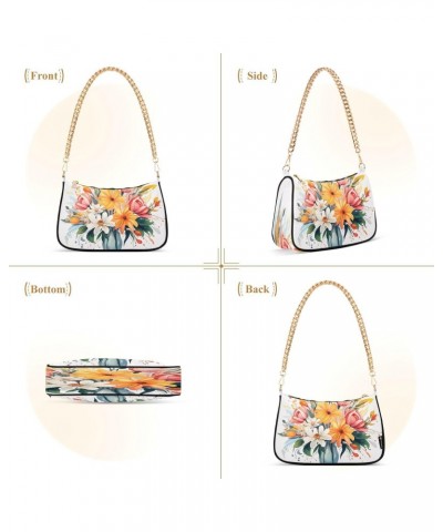 Shoulder Bags for Women Bouquet Of Flowers in A Vase Hobo Tote Handbag Small Clutch Purse with Zipper Closure $18.28 Shoulder...