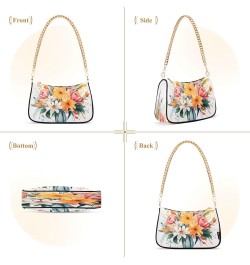 Shoulder Bags for Women Bouquet Of Flowers in A Vase Hobo Tote Handbag Small Clutch Purse with Zipper Closure $18.28 Shoulder...