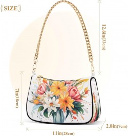 Shoulder Bags for Women Bouquet Of Flowers in A Vase Hobo Tote Handbag Small Clutch Purse with Zipper Closure $18.28 Shoulder...